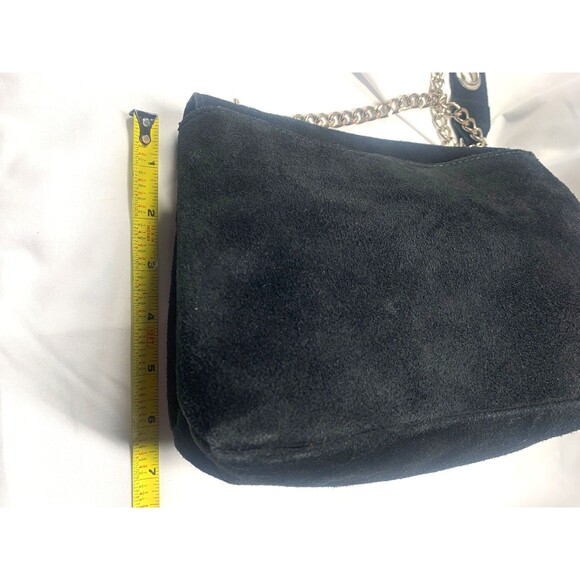 Brandy Melville Crossbody Shoulder Bag Black Suede leather Chain w/comfort strap - Picture 6 of 12